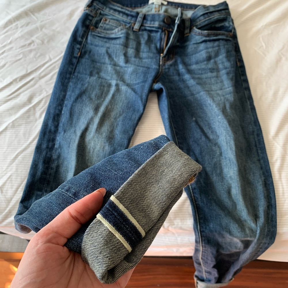 Jcrew selvedge toothpick jeans size 24